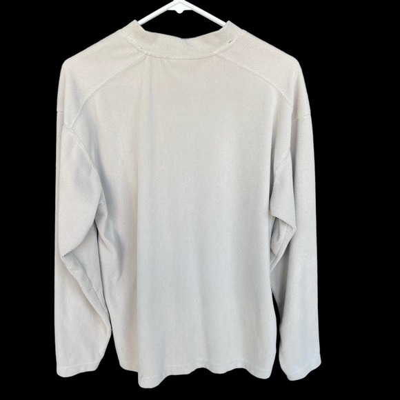 Columbia Shirt Mens Medium Beige Ribbed Long Sleeve Super Soft - Picture 2 of 10